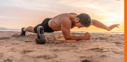 Online personal training sessions during sunset at the beach